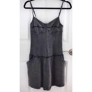 Aritzia | Wilfred Dark Grey Bustier Mini Dress